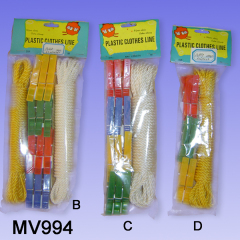 A169 7M 4MM PLASTIC CLOTHES LINE with 6PCS PLASTIC PEGS