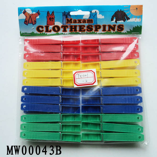 24PCS PLASTIC CLOTHES PEGS with PE SHRINK