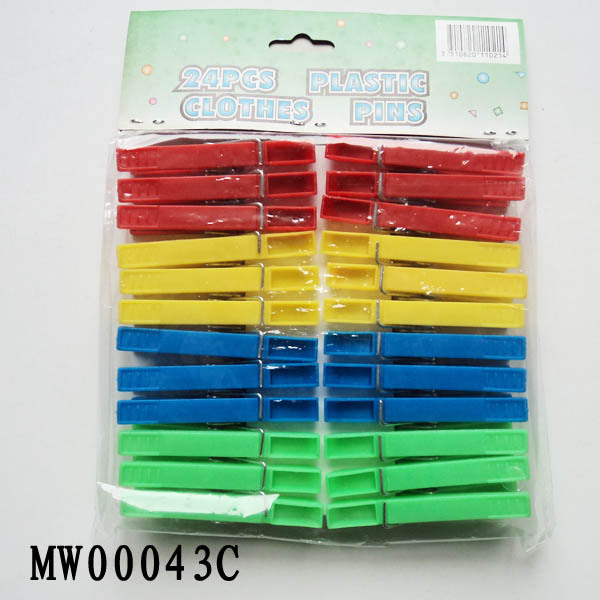 24PCS PLASTIC CLOTHES PEGS with PE SHRINK style 6