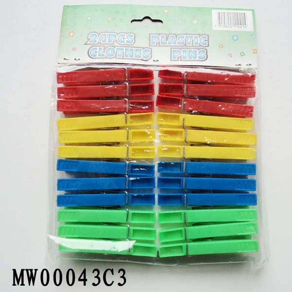 24PCS PLASTIC CLOTHES PEGS with PE SHRINK style 9