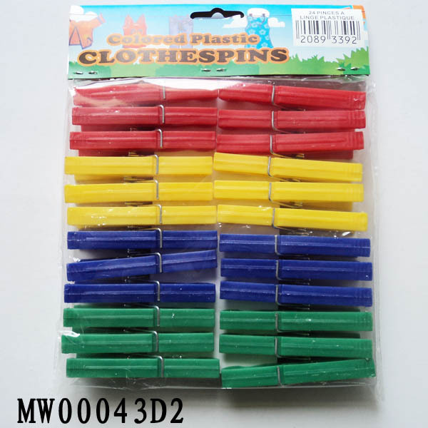 24PCS PLASTIC CLOTHES PEGS with PE SHRINK style 12