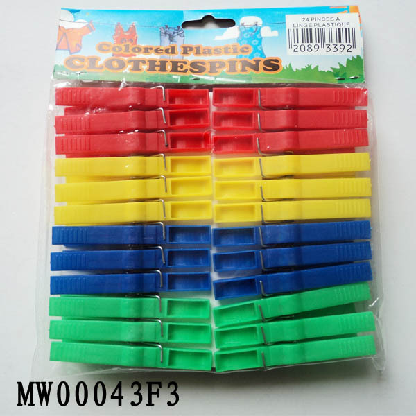 24PCS PLASTIC CLOTHES PEGS with PE SHRINK style 23
