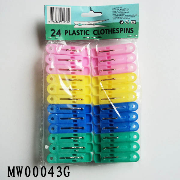 24PCS PLASTIC CLOTHES PEGS with PE SHRINK style 27