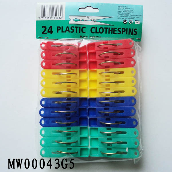 24PCS PLASTIC CLOTHES PEGS with PE SHRINK style 30