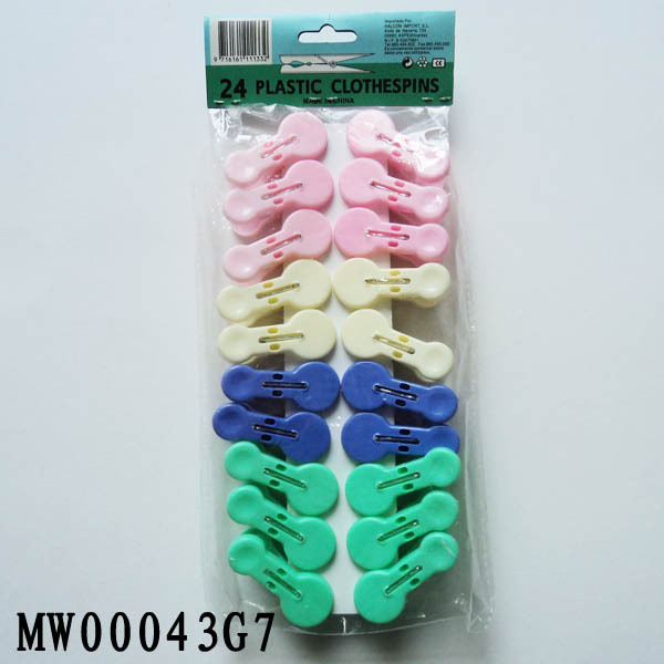 20PCS PLASTIC CLOTHES PEGS with POLY BAG with HEADCARD