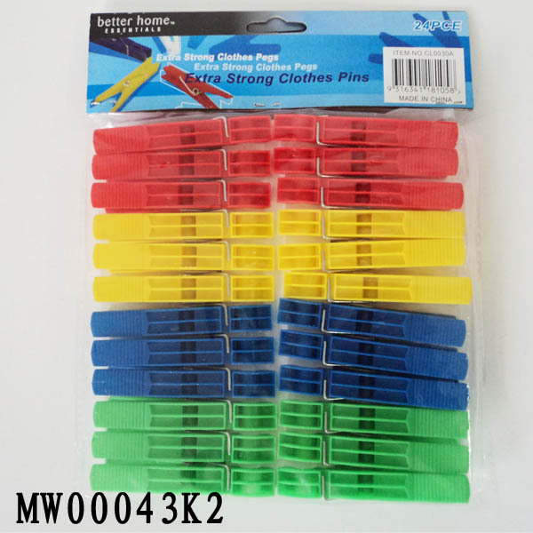 24PCS PLASTIC CLOTHES PEGS with PE SHRINK style 42