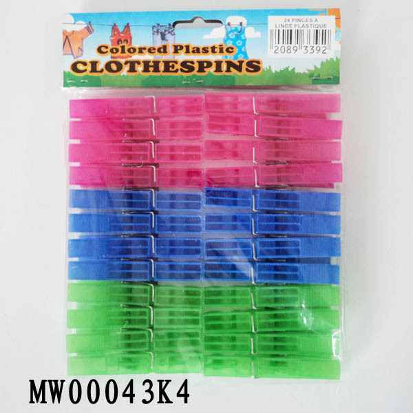 24PCS PLASTIC CLOTHES PEGS with PE SHRINK style 44