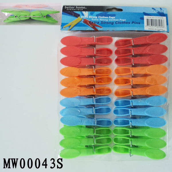 24PCS PLASTIC CLOTHES PEGS with 0PP with HEADCARD
