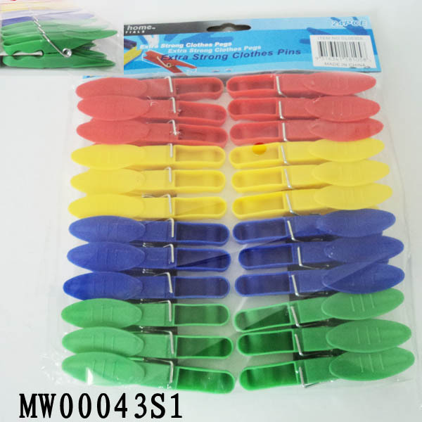 24PCS PLASTIC CLOTHES PEGS with 0PP with HEADCARD style 2