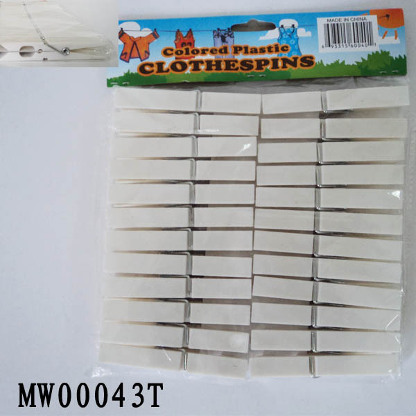 24PCS PLASTIC CLOTHES PEGS with 0PP with HEADCARD style 3