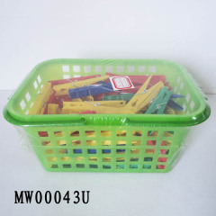 60PCS PLASTIC CLOTHES PEGS WBASKET