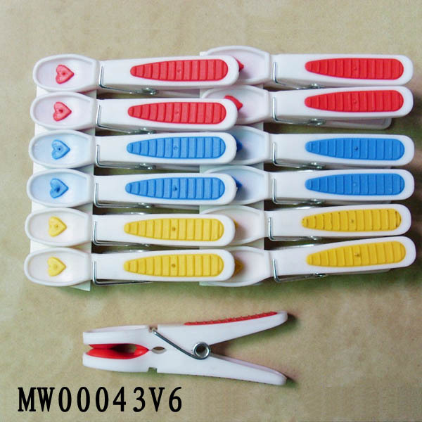 12PCS PLASTIC CLOTHES PEGS with 0PP with HEADCARD style 7