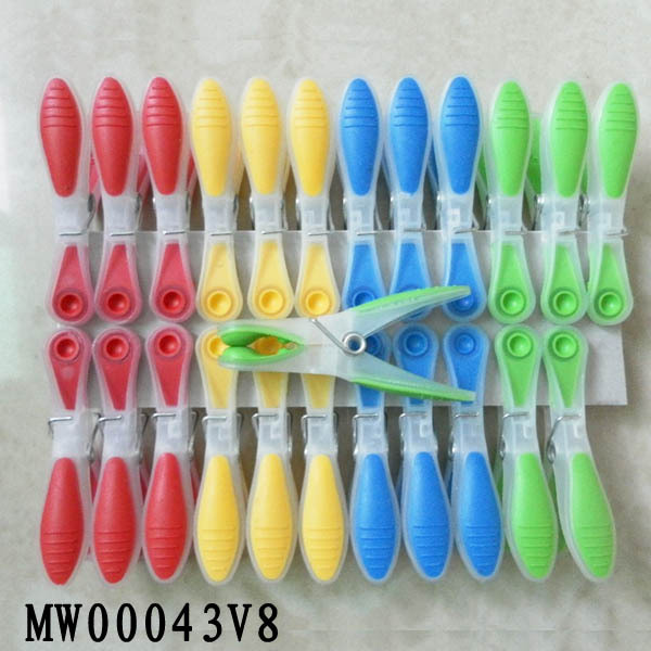 12PCS PLASTIC CLOTHES PEGS with 0PP with HEADCARD style 9