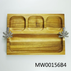 ACACIA WOODEN PLATE FOR CHIPS and SAUCEFONDUCE