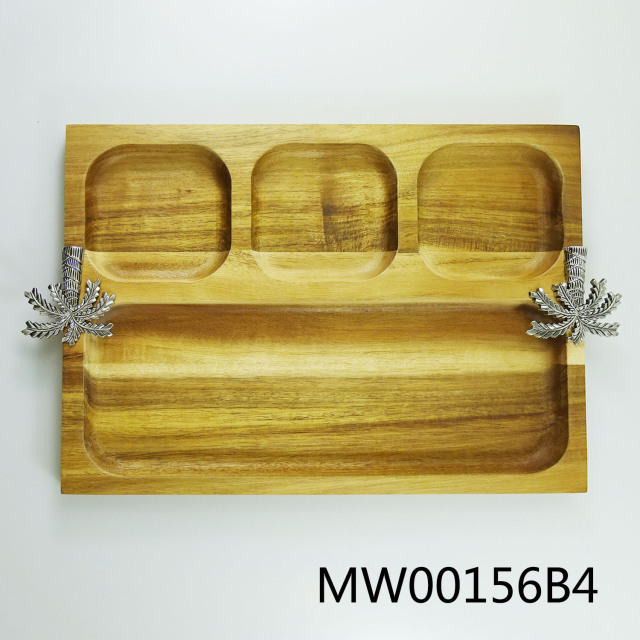 ACACIA WOODEN PLATE FOR CHIPS and SAUCEFONDUCE