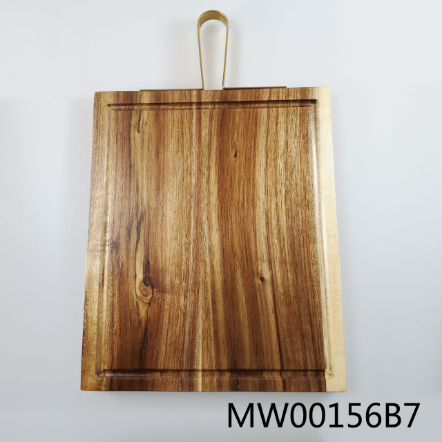 ACACIA WOODEN CUTTING BOARD with STEEL HANGER style 3