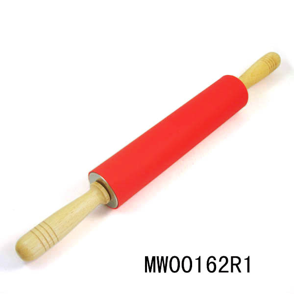 WOODEN Handle SS HEART and SILICONE HEART ROLLING PIN SHRING PACKING