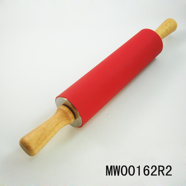 SILICONE COVER RUBBER WOODEN Handle ROLLING PIN