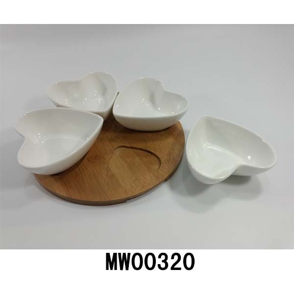 CERAMIC DESSERT PLATE WBAMBOO Stand in CB