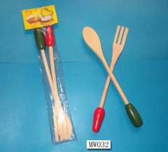 2PCS WOODEN KITCHEN TOOL in PVC BAG with HANG CARD