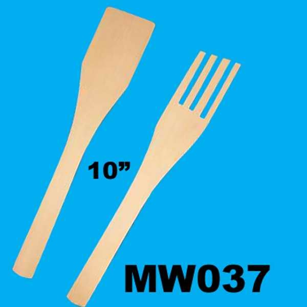 9015 2PCS 10in WOODEN KITCHEN TOOL in PVC BAG with HANG CARD