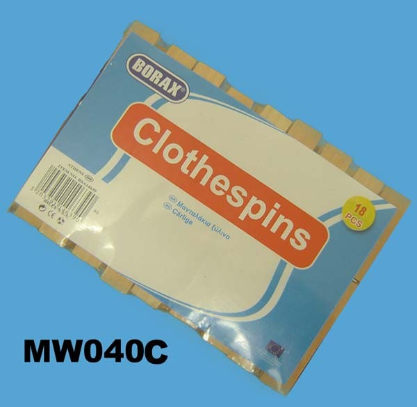 18PCS WOODEN CLOTHESPINS S P