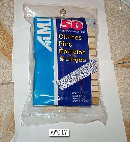 50PCS WOODEN CLOTHES PEGS in PVC BAG