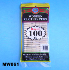 100PCS WOODCLOTH PEG W PVC BAG