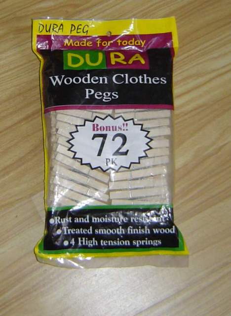 72PCS.WOODCLOTH PEGS COLOUR BAG