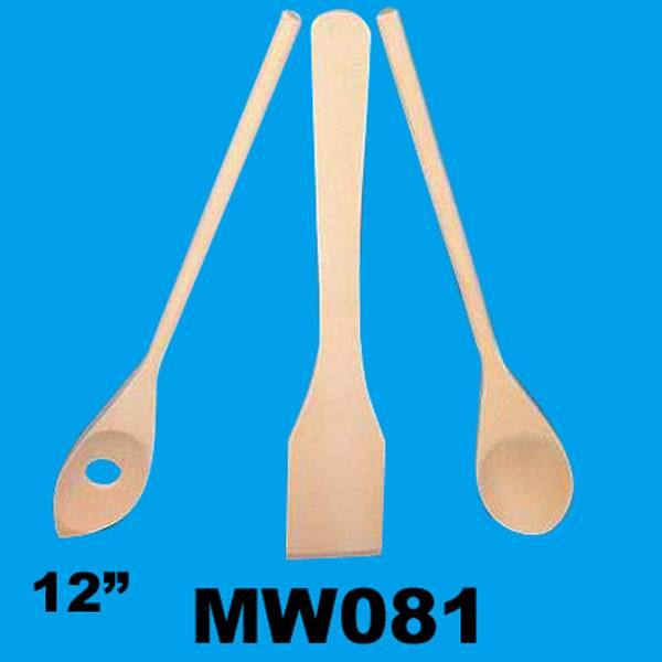 3PCS 12in WOODEN KITCHEN TOOL in PVC BAG with HANG CARD