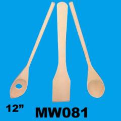 3PCS 12in WOODEN KITCHEN TOOL in PVC BAG with HANG CARD