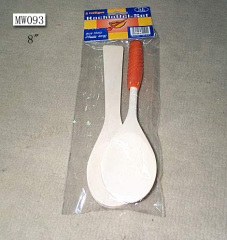 2PCS 8in WOODEN KITCHEN TOOL in PVC BAG with HANG CARD