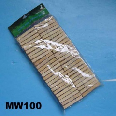 100 PCS WOODEN CLOTHES PEGS IN PVC with HANG CARD