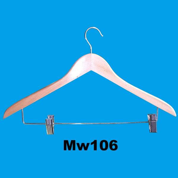 WOODEN CLOTHES HANGER with 2PCS PEGS