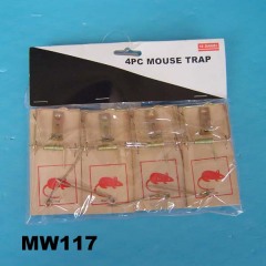 WOODEN 4PCS SMALL MOUSE TRAP PVC BAG PBH