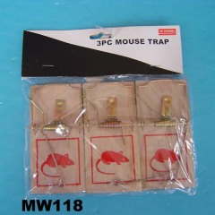 WOODEN 3PCS MEDIUM MOUSE TRAP PVC BAG PBH