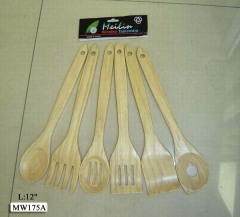 2259 12in WOODEN KITCHEN TOOL in PVC BAG with HANG CARD