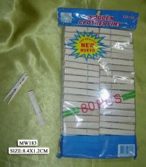 80PCS WOODEN CLOTHES PEGS 8.4X1.2CM
