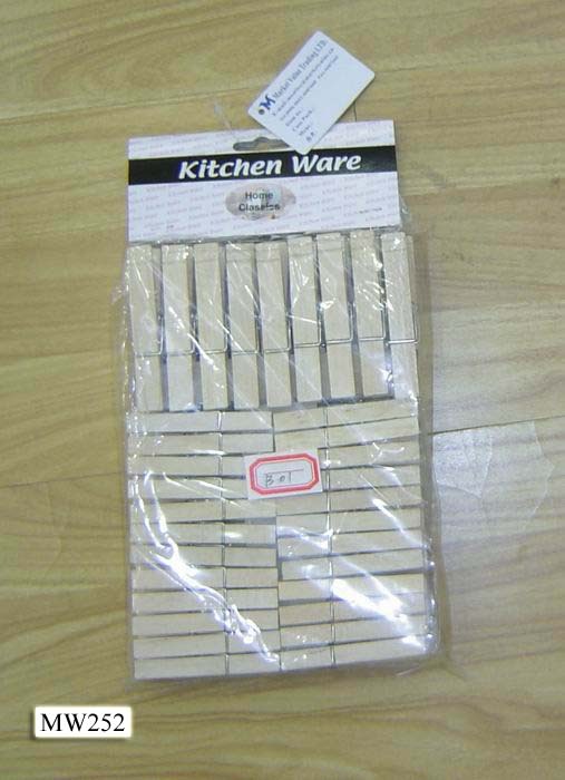 WOODEN CLOTHES BEG 20PS 9CM with 48PCS 7CM in PVC BAG