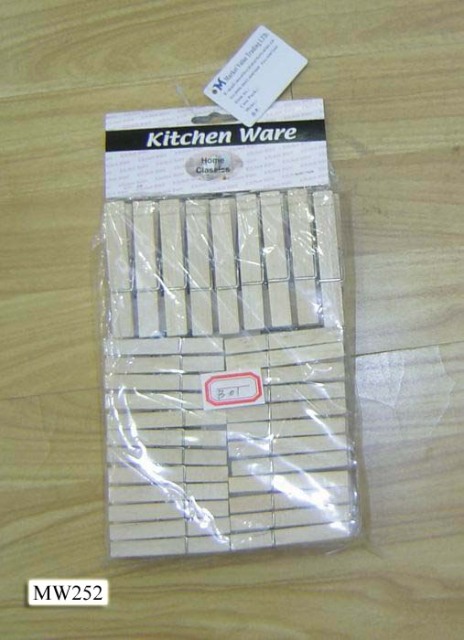 WOODEN CLOTHES BEG 20PS 9CM with 48PCS 7CM in PVC BAG