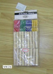24PCS PLASTIC CLOTHES PEGS with 36PCS 9CM WOODEN CLOTHES PEGS