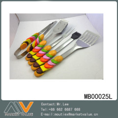 5PCS SS BBQ TOOLS with RESIN HandleHAMBURGER TC