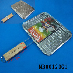 SS BBQ MESH with WOODEN Handle
