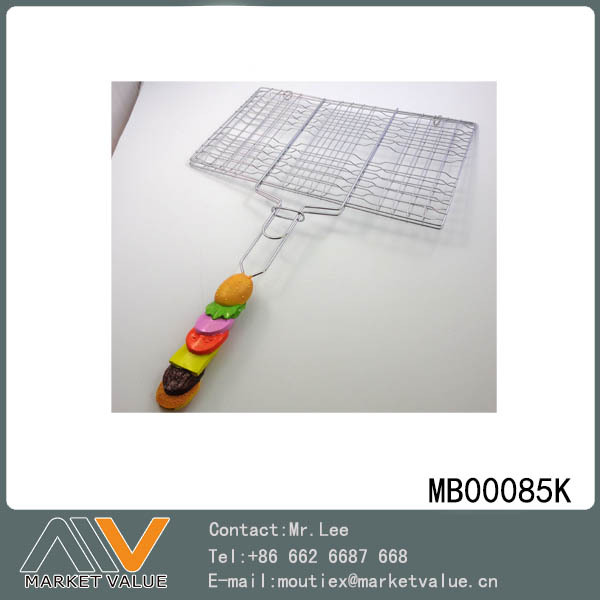 CHROME BBQ NET with RESIN Handle HAMBURGER