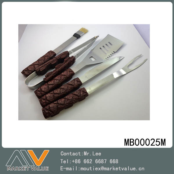 5PCS SS BBQ TOOLS with RESIN HandleSTEAK TC