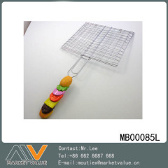 CHROME BBQ NET with RESIN Handle HAMBURGER style 2