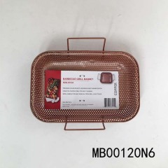28.5X18.8CM COPPERY NON STICK BARBECUE GRILL BASKET