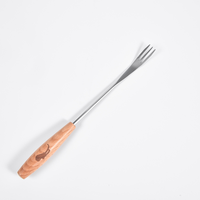 6PCS FONDUE FORKS with WOOD Hand