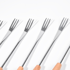 6PCS FONDUE FORKS with WOOD Hand