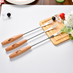6PCS FONDUE FORKS with WOOD Hand